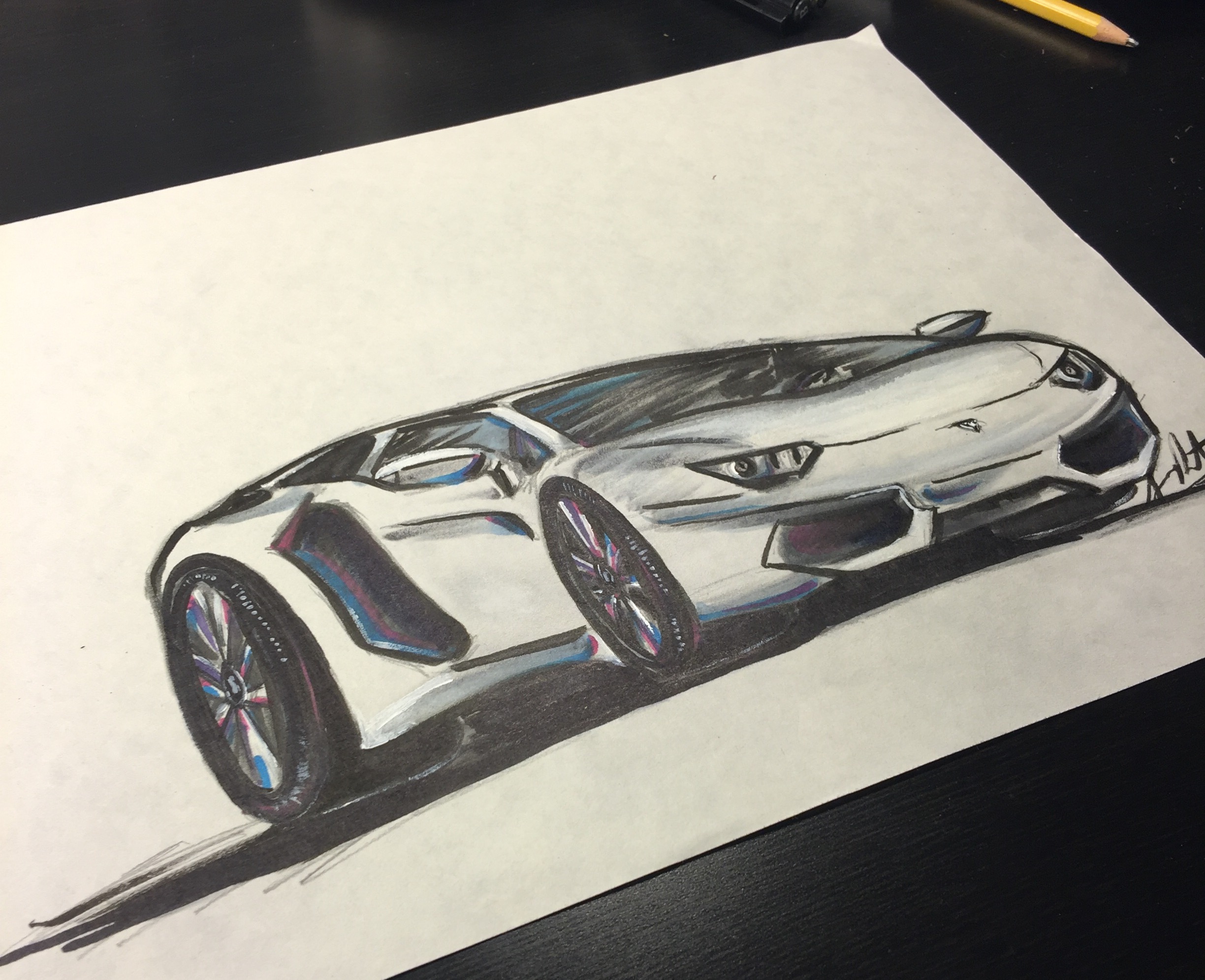 Quick hotrod Sketch of Lambo, taken with iphone time-lapse – Armando ...